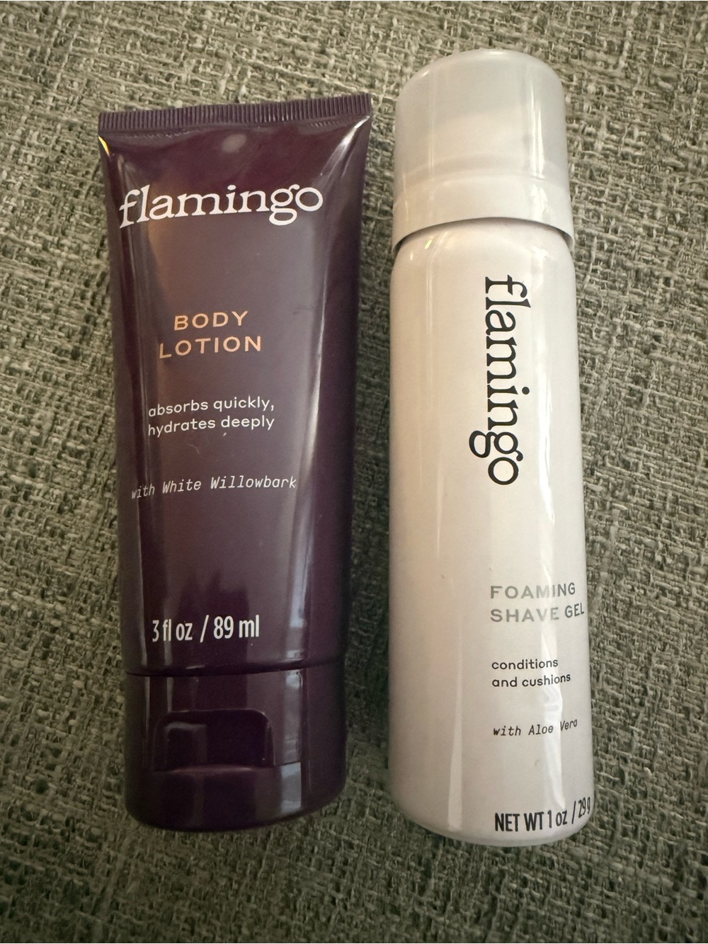 NEW Flamingo Travel Body Care Set Body Lotion 3 oz & Foaming Shave Gel 1 oz TSA